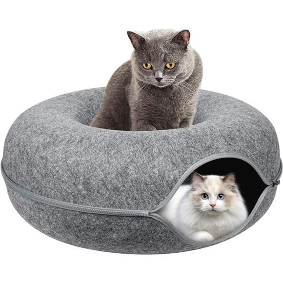Cat Tunnel Bed, Cat Cave Bed Beds for Indoor Cats Large Cat House